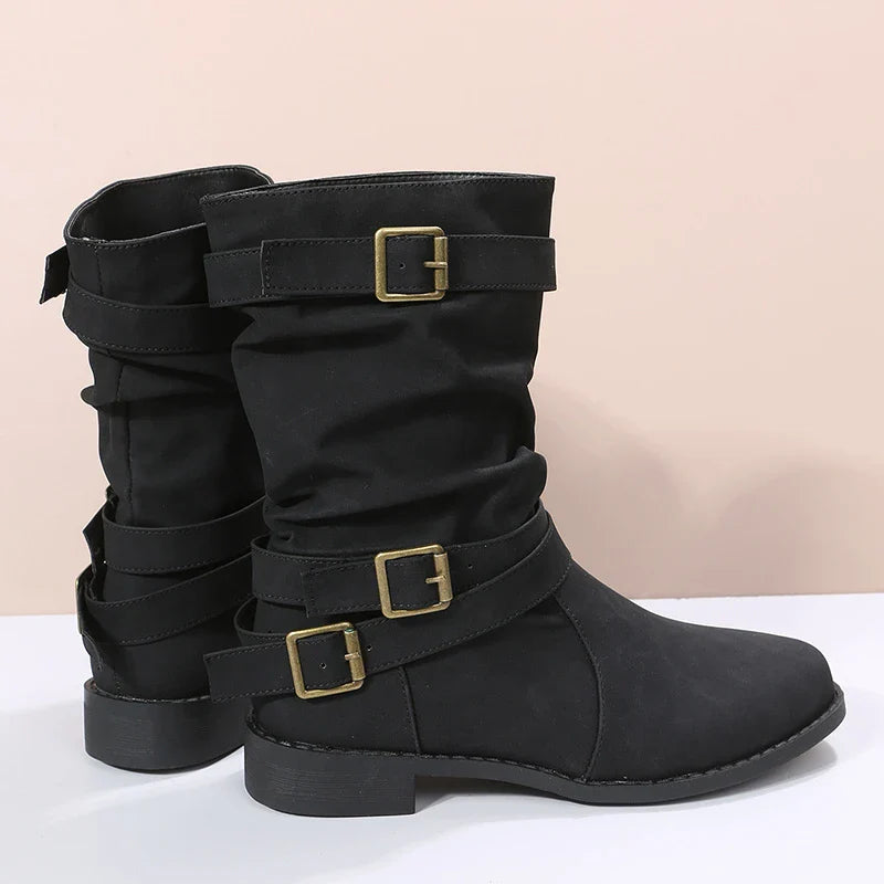 OFERTA CALIENTE 45% DE DESCUENTOš„Nuevas botas de media caƱa vintage de punta redonda para mujer OtoƱo Invierno