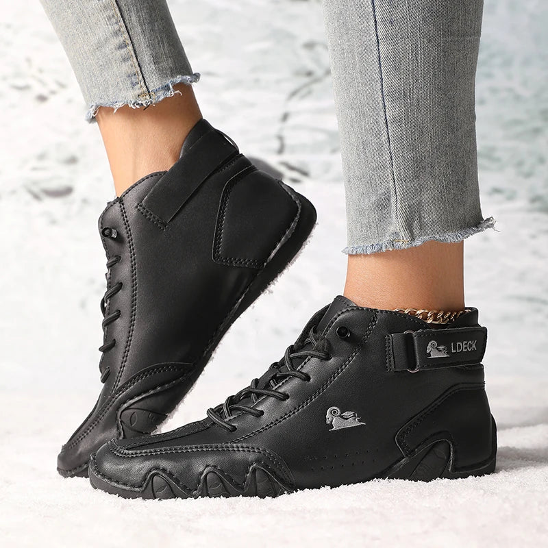 Botines de piel impermeables para otoño e invierno 2024