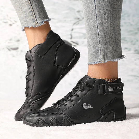 Botines de piel impermeables para otoño e invierno 2024