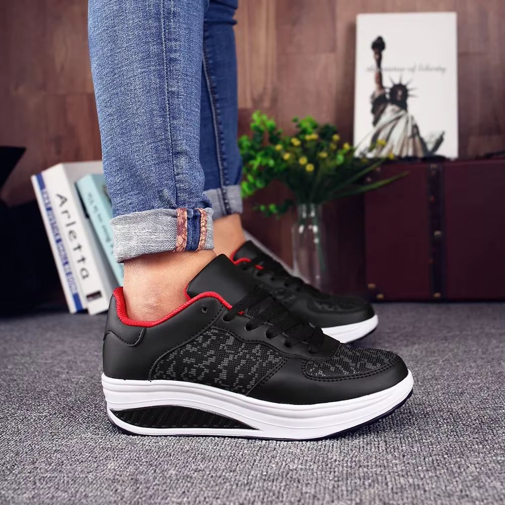 Oferta de primavera: 49 % de descuento💝 Zapatillas ortopédicas de plataforma de cuero con cordones para mujer: calzado informal para caminar