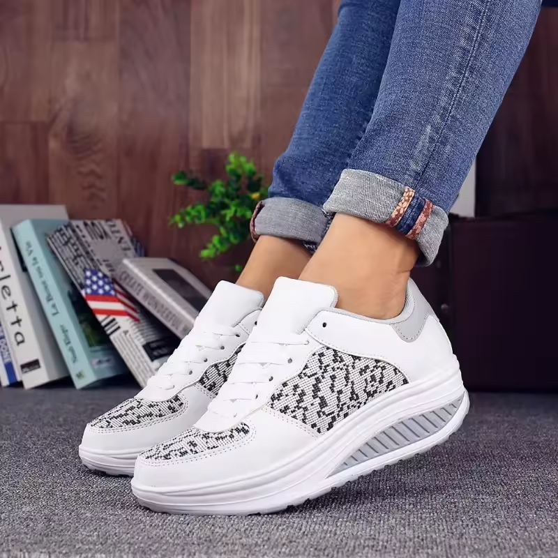 Oferta de primavera: 49 % de descuento💝 Zapatillas ortopédicas de plataforma de cuero con cordones para mujer: calzado informal para caminar