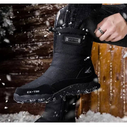 (⏰Descuento por tiempo limitado 45% de descuento) Botas de nieve ortopédicas con soporte de tobillo para hombre, botas de senderismo impermeables, cálidas y ligeras