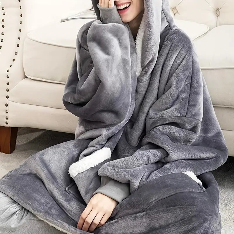 Último día 49% de descuento ❤️ Sudadera con capucha y manta extragrande CozyBoo™