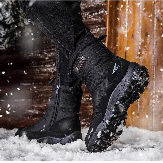 (⏰Descuento por tiempo limitado 45% de descuento) Botas de nieve ortopédicas con soporte de tobillo para hombre, botas de senderismo impermeables, cálidas y ligeras