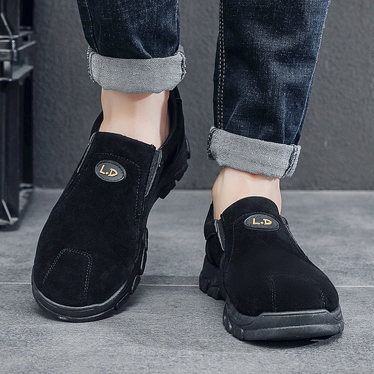 Oferta de esta semana: 70 % de descuento🎁 Mocasines ortopédicos sin cordones con soporte de arco y punta ancha para hombre
