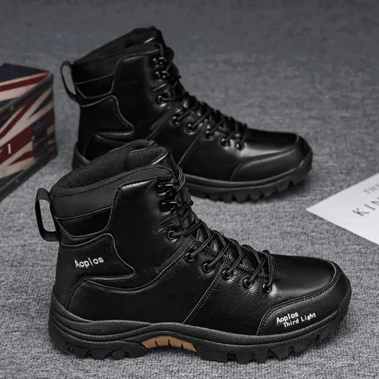 Botas de senderismo impermeables, antideslizantes y antiperforación para hombre, con soporte para el tobillo, puntera ancha y soporte para el arco, botas de trabajo ortopédicas