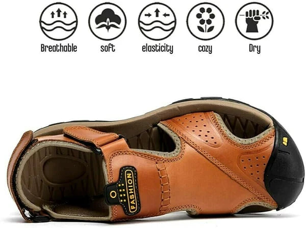 Oferta de esta semana: 70% de descuento🔥 Sandalias ortopédicas de cuero para exteriores de verano para hombre