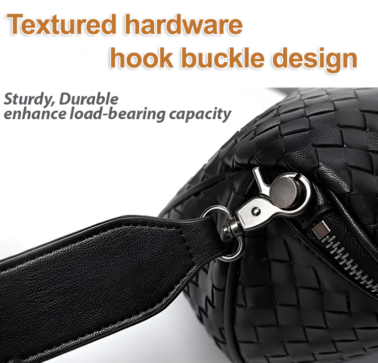 Bolso bandolera de gran capacidad tejido a mano, elegante bolso de piel tipo concha, ¡con un 45% de descuento!