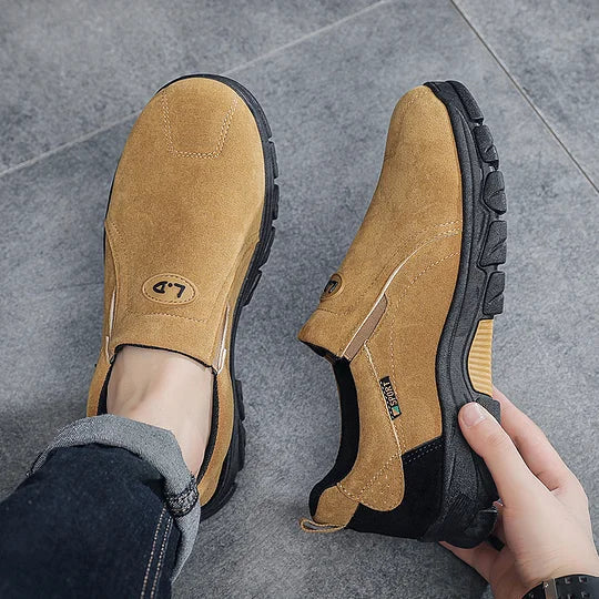 Oferta de esta semana: 70 % de descuento🎁 Mocasines ortopédicos sin cordones con soporte de arco y punta ancha para hombre