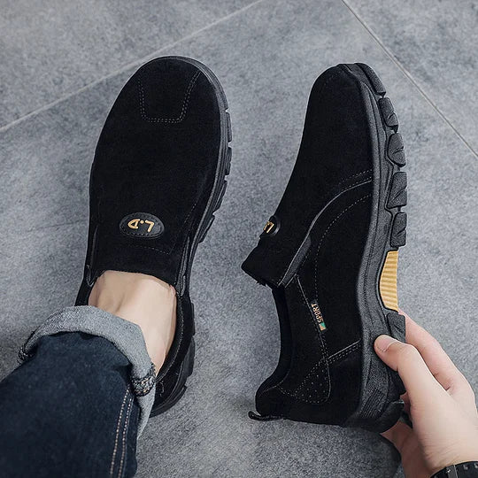 Oferta de esta semana: 70 % de descuento🎁 Mocasines ortopédicos sin cordones con soporte de arco y punta ancha para hombre