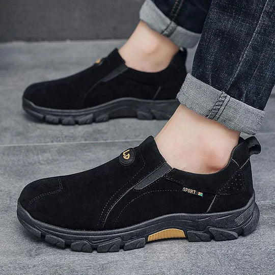Oferta de esta semana: 70 % de descuento🎁 Mocasines ortopédicos sin cordones con soporte de arco y punta ancha para hombre