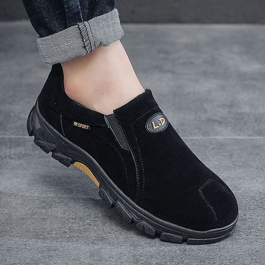 Oferta de esta semana: 70 % de descuento🎁 Mocasines ortopédicos sin cordones con soporte de arco y punta ancha para hombre