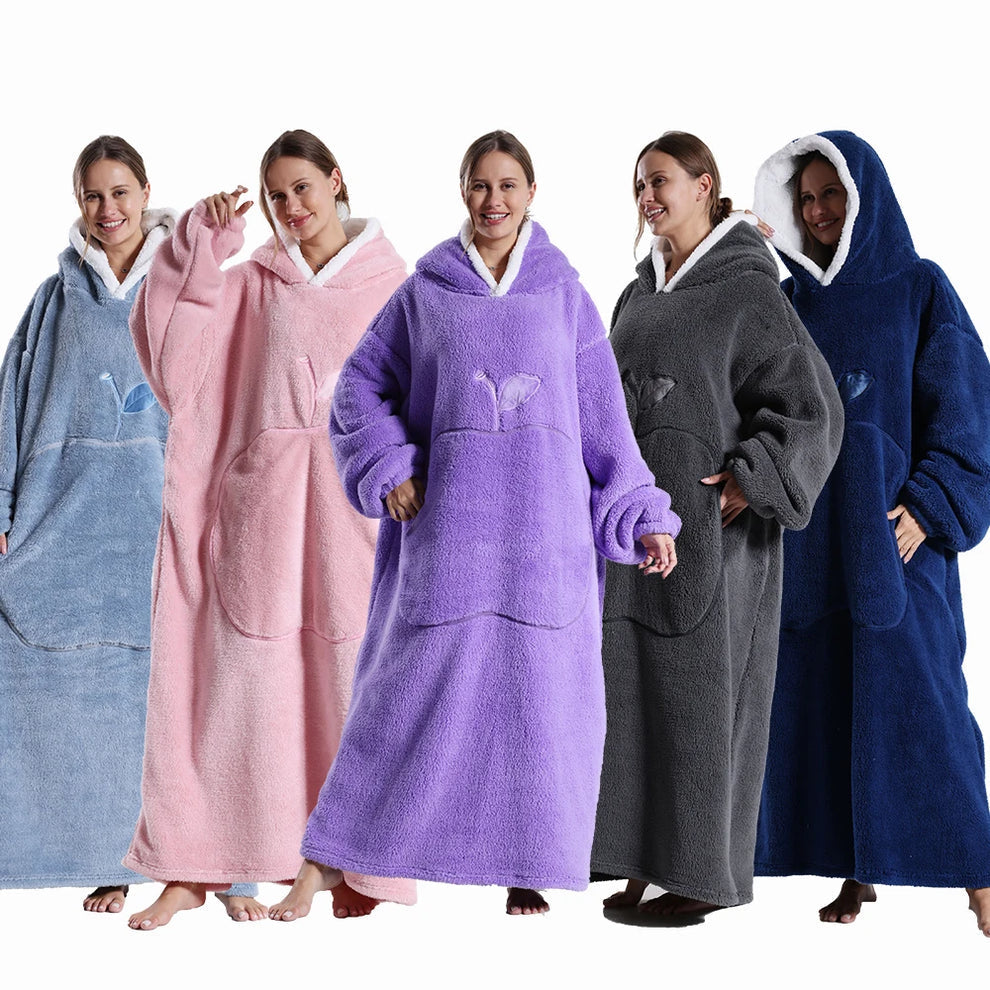 Último día 49% de descuento ❤️ Sudadera con capucha y manta extragrande CozyBoo™