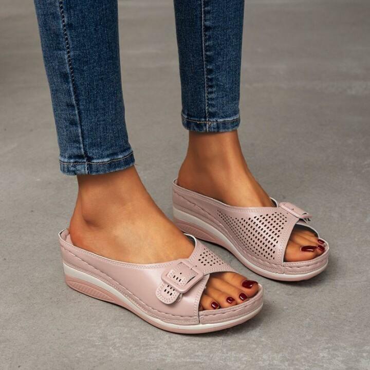 Sandalias ortopédicas con plantilla suave para mujer