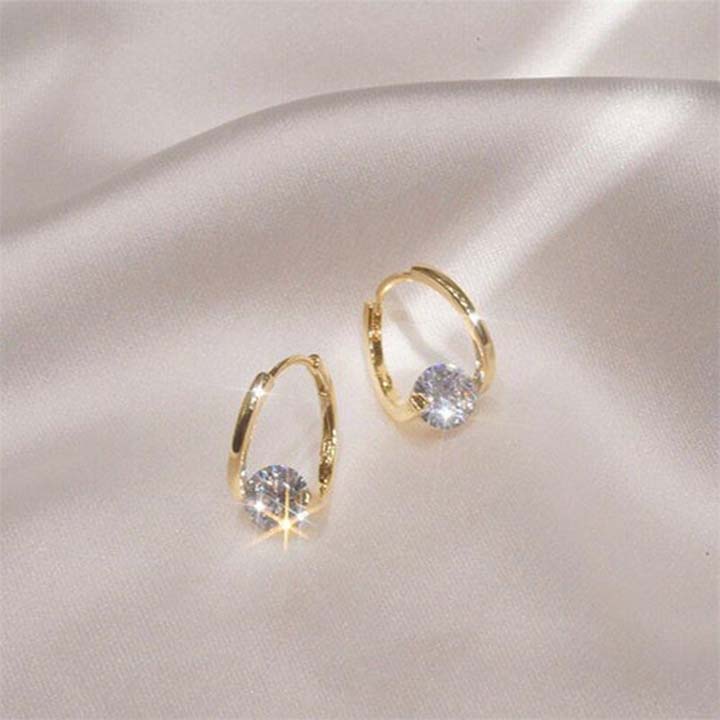 Pendientes redondos de diamantes