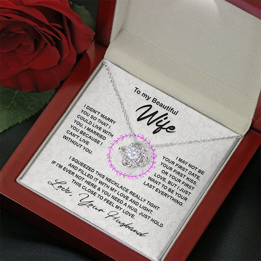 Collar con nudo "No puedo vivir sin ti" para regalar a tu esposa