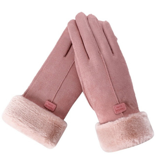 Guantes de invierno de felpa, cómodos y elegantes, sensibles al tacto