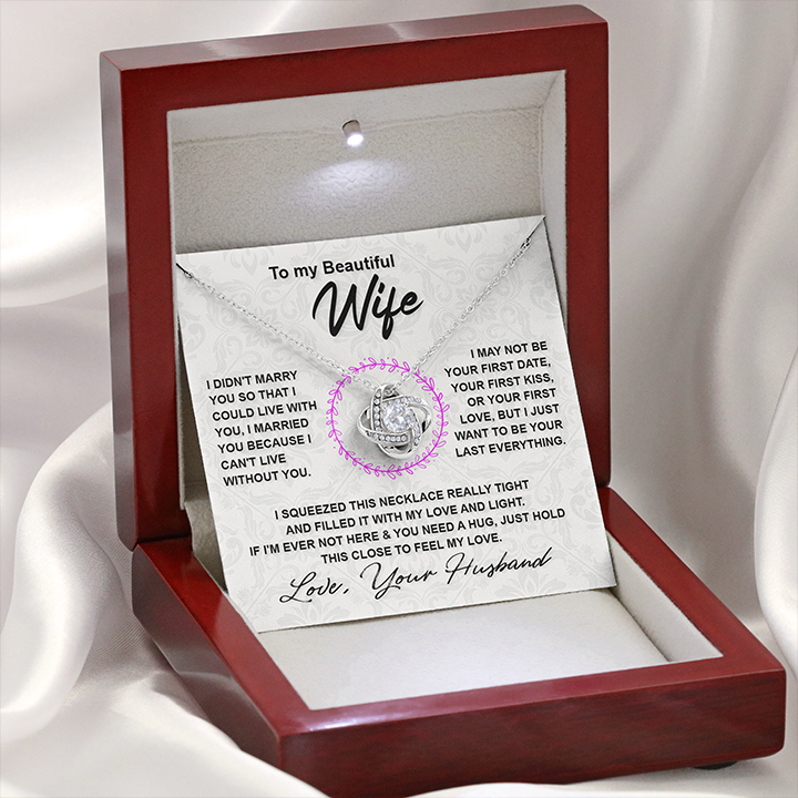 Collar con nudo "No puedo vivir sin ti" para regalar a tu esposa