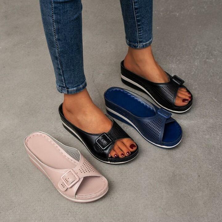 Sandalias ortopédicas con plantilla suave para mujer