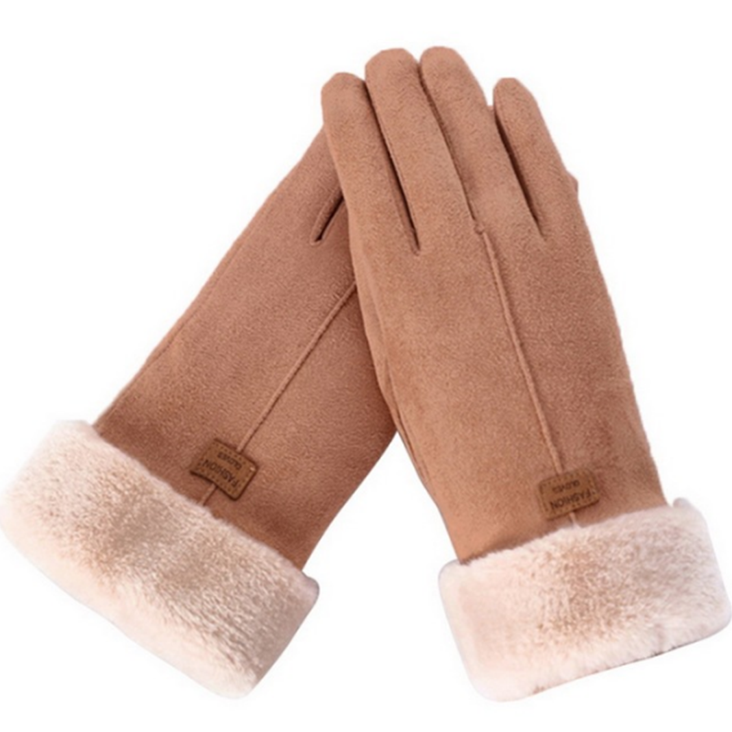 Guantes de invierno de felpa, cómodos y elegantes, sensibles al tacto