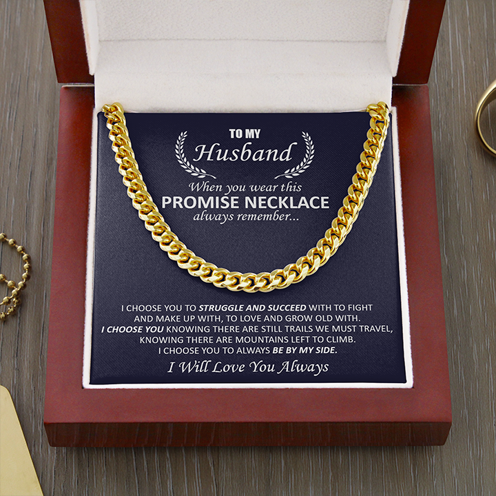 Regalo para el esposo - Promesa - Cuban Link