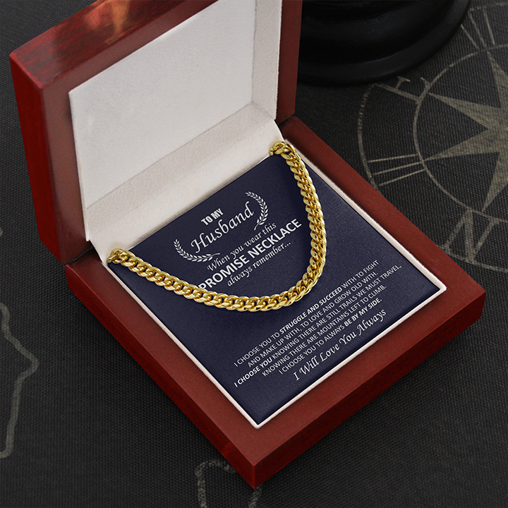 Regalo para el esposo - Promesa - Cuban Link