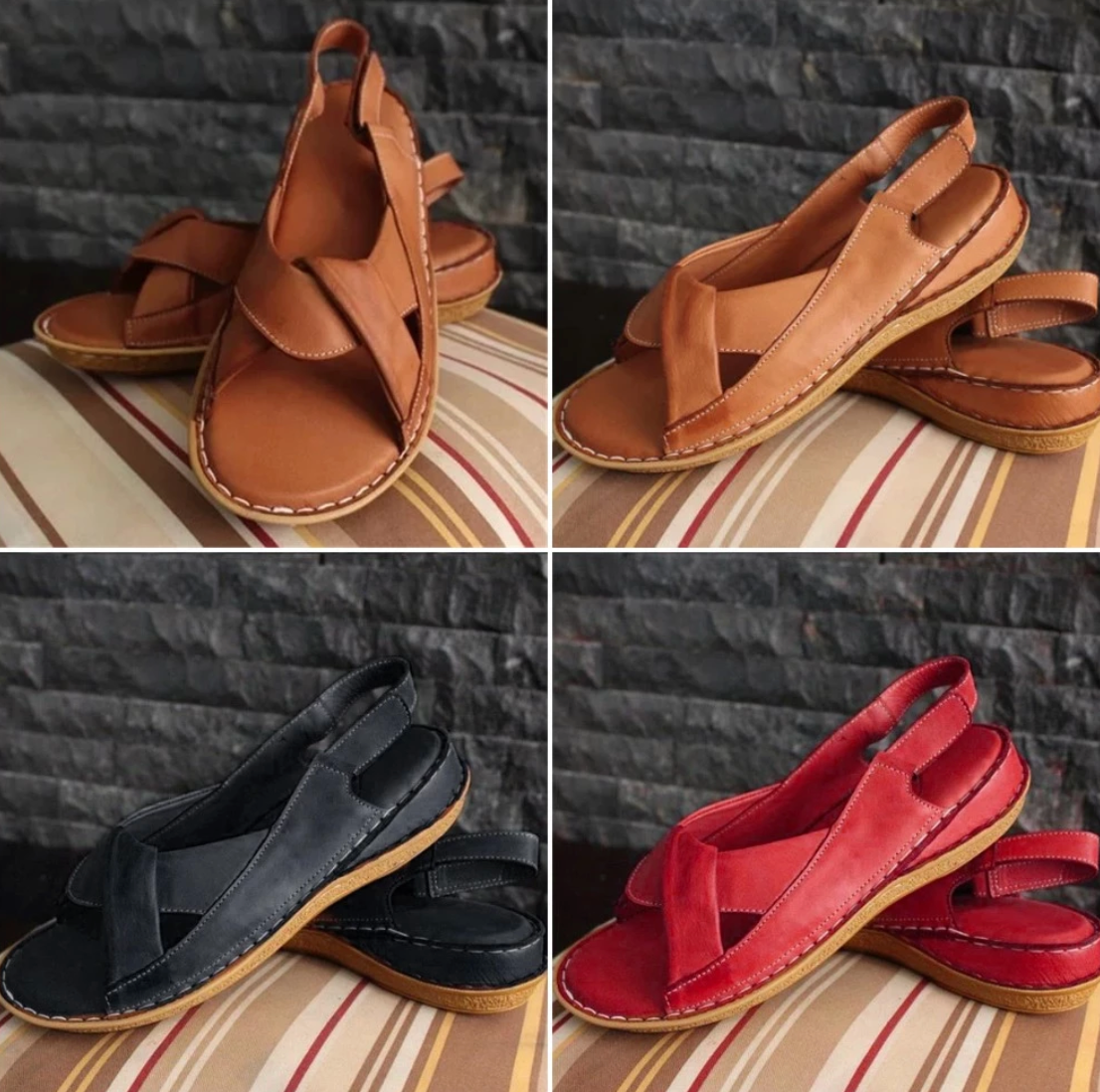 Nuevas sandalias planas cómodas con nudo para mujer