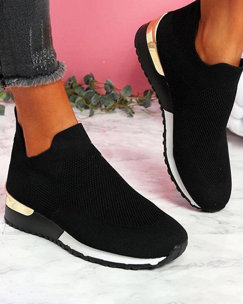 Zapatillas deportivas elásticas para mujer, zapatos planos para caminar