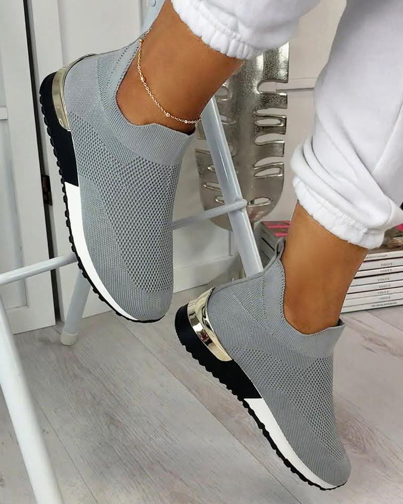 Zapatillas deportivas elásticas para mujer, zapatos planos para caminar