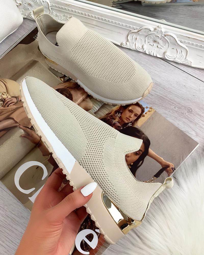 Zapatillas deportivas elásticas para mujer, zapatos planos para caminar