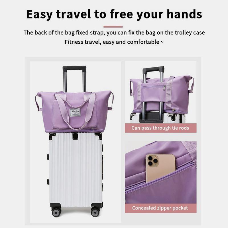 Bolso de compras plegable impermeable de gran capacidad, bolso de viaje