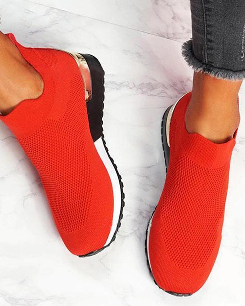 Zapatillas deportivas elásticas para mujer, zapatos planos para caminar