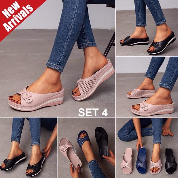 Sandalias ortopédicas con plantilla suave para mujer