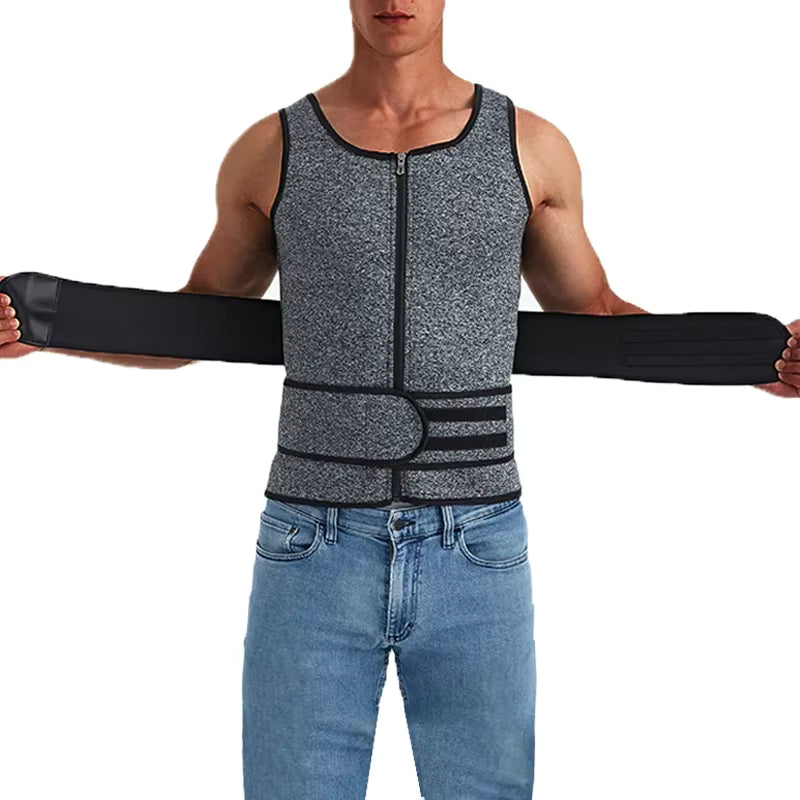 HeatZone™ Men’s Adjustable Double Belt Vest Shapewear