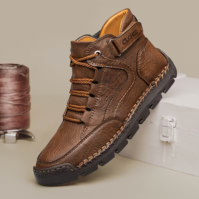 Men’s Leather Ankle Boots — Warm Comfort & Arch Support