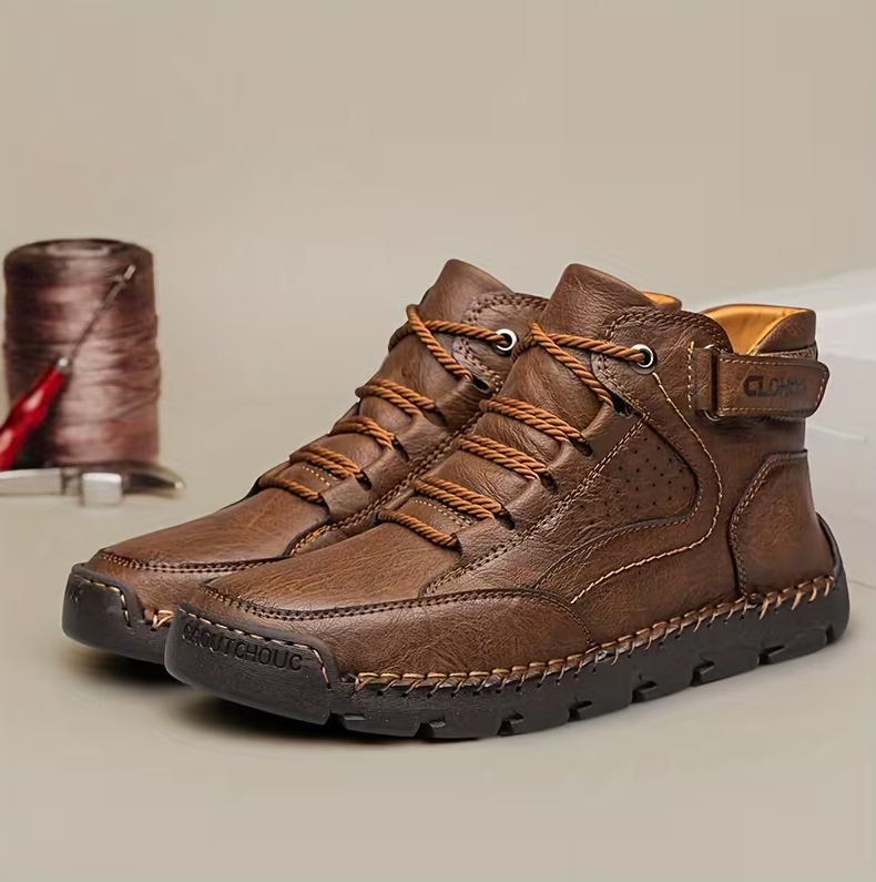 Men’s Leather Ankle Boots — Warm Comfort & Arch Support
