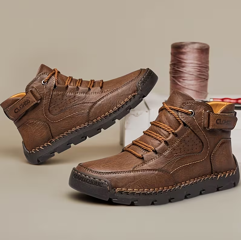 Men’s Leather Ankle Boots — Warm Comfort & Arch Support