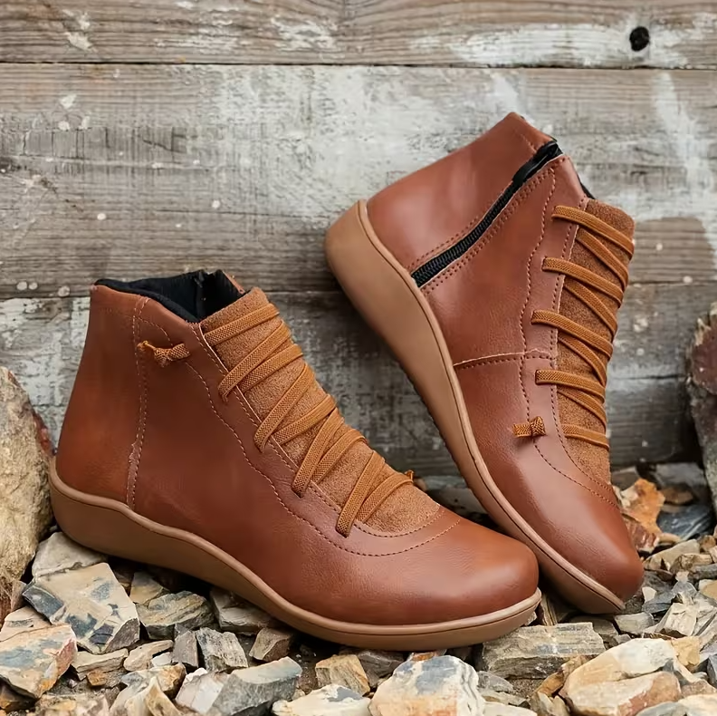 Elena™ Easy-Zip Round-Toe Comfort Boots