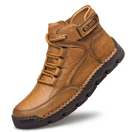 Men’s Leather Ankle Boots — Warm Comfort & Arch Support