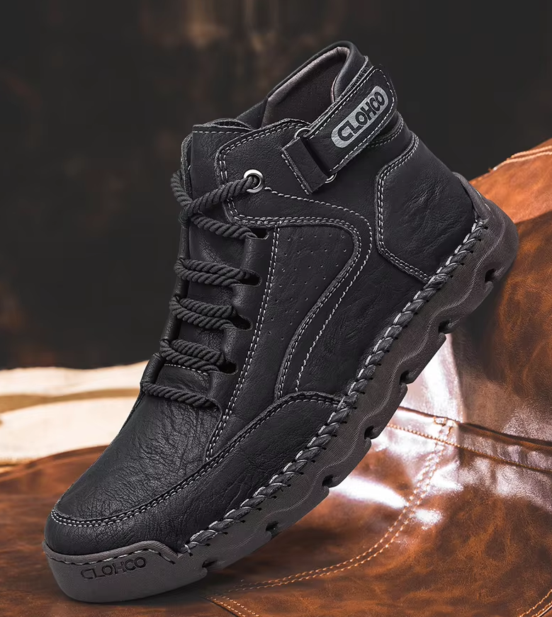 Men’s Leather Ankle Boots — Warm Comfort & Arch Support
