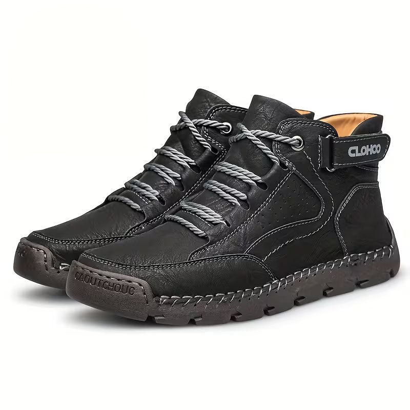 Men’s Leather Ankle Boots — Warm Comfort & Arch Support