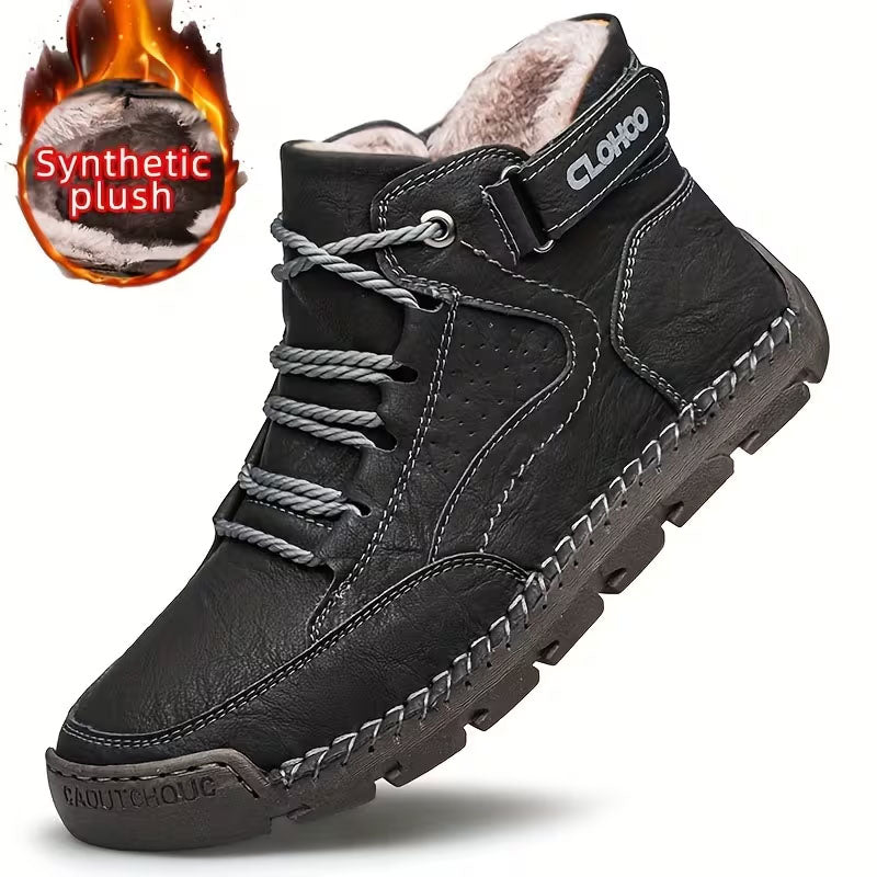 Men’s Leather Ankle Boots — Warm Comfort & Arch Support